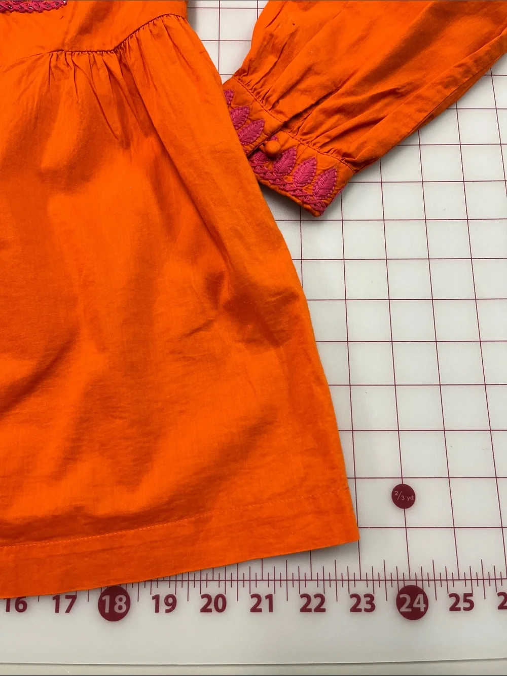 TORY BURCH Resort Pink Embroidered Orange Mirror Accents L. SLV Tunic 8  